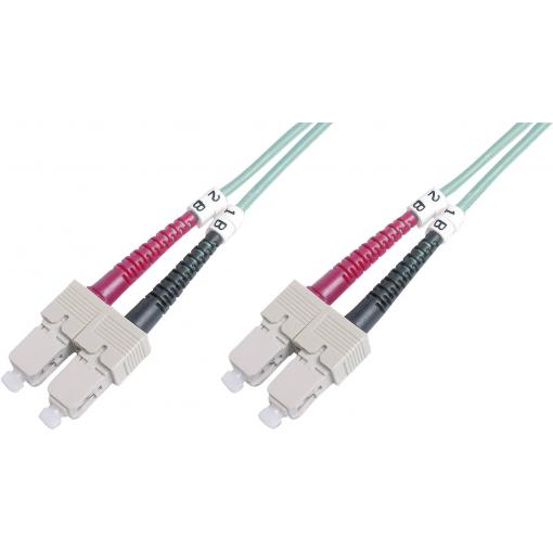 Digitus DK-2522-01/3 optické vlákno optické vlákno kabel 1.00 m tyrkysová [1x zástrčka SC - 1x zástrčka SC] 50/125 µ Multimode OM3