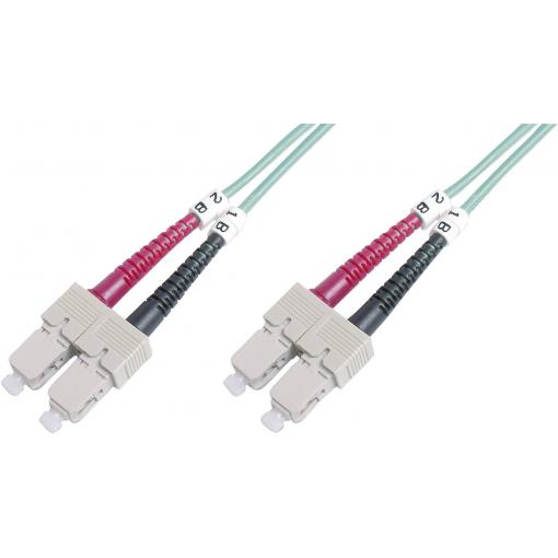 Digitus DK-2522-02/3 optické vlákno optické vlákno kabel 2.00 m tyrkysová [1x zástrčka SC - 1x zástrčka SC] 50/125 µ Multimode OM3