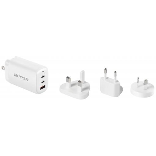 VOLTCRAFT UC-3ACX004 cestovní nabíječka, GaN, s adaptérem pro Evropu, s britským adaptérem, s americkým adaptérem, s australským adaptérem, 1x USB A , 2x