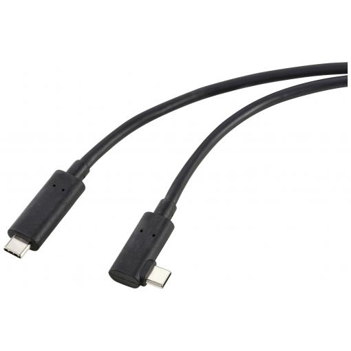 Renkforce optický Kabel USB-C USB 3.2 Gen2 USB-C ® zástrčka jednostranně zahnutý 10.00 m černá RF-5625884