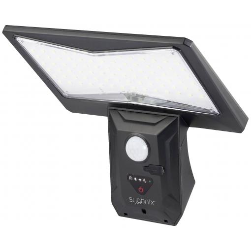 Sygonix SY-5626570 venkovní solární nástěnné osvětlení s PIR senzorem LED pevně vestavěné LED 6 W černá