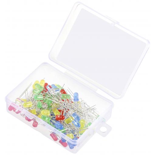 TRU COMPONENTS LED s vývody červená, žlutá, modrá, žlutozelená, teplá bílá kulatý 5 mm 90 mcd, 420 mcd, 2180 mcd, 19000 mcd 30 ° 20 mA 1.8 V, 2.4 V, 2.7 V, 3.4