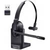 EKSA H5 Headset otevřená (On Ear) Bluetooth® černá Redukce šumu mikrofonu, Potlačení hluku headset, se základní stanicí Bluetooth® , vč. nabíjecí a dokovací