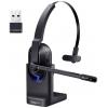 EKSA H5 Headset otevřená (On Ear) Bluetooth® černá Redukce šumu mikrofonu, Potlačení hluku headset, se základní stanicí Bluetooth® , vč. nabíjecí a dokovací