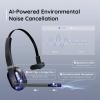 EKSA H5 Headset otevřená (On Ear) Bluetooth® černá Redukce šumu mikrofonu, Potlačení hluku headset, se základní stanicí Bluetooth® , vč. nabíjecí a dokovací