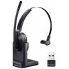 EKSA H5 Headset otevřená (On Ear) Bluetooth® černá Redukce šumu mikrofonu, Potlačení hluku headset, se základní stanicí Bluetooth® , vč. nabíjecí a dokovací
