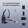 EKSA H5 Headset otevřená (On Ear) Bluetooth® černá Redukce šumu mikrofonu, Potlačení hluku headset, se základní stanicí Bluetooth® , vč. nabíjecí a dokovací