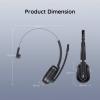 EKSA H5 Headset otevřená (On Ear) Bluetooth® černá Redukce šumu mikrofonu, Potlačení hluku headset, se základní stanicí Bluetooth® , vč. nabíjecí a dokovací