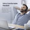 EKSA H5 Headset otevřená (On Ear) Bluetooth® černá Redukce šumu mikrofonu, Potlačení hluku headset, se základní stanicí Bluetooth® , vč. nabíjecí a dokovací