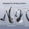 EKSA H5 Headset otevřená (On Ear) Bluetooth® černá Redukce šumu mikrofonu, Potlačení hluku headset, se základní stanicí Bluetooth® , vč. nabíjecí a dokovací