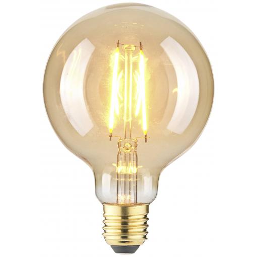 LightMe LM85059 LED E27 kulatý tvar 2.5 W jantar (Ø x d) 95 mm x 140 mm 1 ks