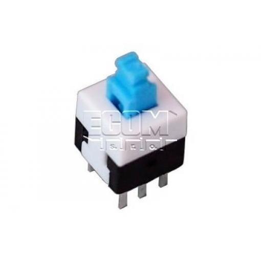 Tlačítko přepínací s aretací C8850-06CYLV00R, 50 V / 30 mA, modrý