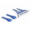 Delock 2 x USB 3.0 19-pin - 4 x USB 3.0-A krycí plech prázdného slotu 1 ks