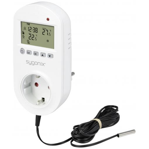 Sygonix univerzální termostat mezizásuvka, SY-5372566, týdenní program, 1 ks