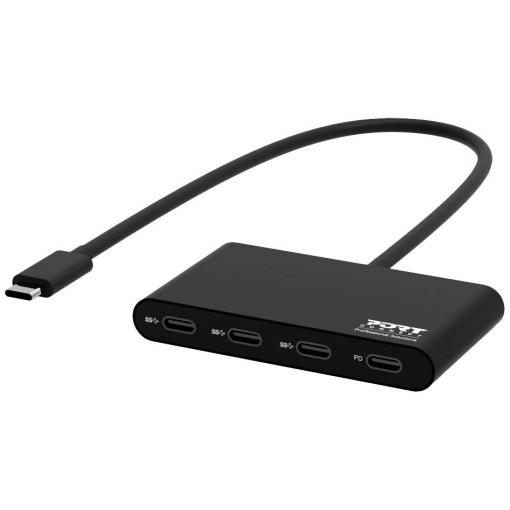 PORT Designs 900147 USB Hub 5 portů USB-C® USB 3.2 Gen1 5 GBit/s s konektorem USB C černá 900147