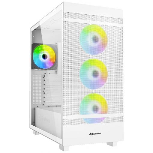 Sharkoon Rebel C50 RGB ATX Full Tower PC skříň bílá 4 předinstalované LED ventilátory