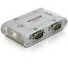 Delock 87414 USB Hub 4 porty USB-A USB 2.0 480 MBit/s stříbrná Delock USB 2.0 to 4 port serial HUB - Serieller Adapter