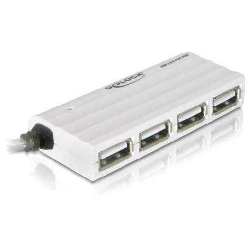Delock 87445 USB Hub 4 porty USB-A USB 2.0 480 MBit/s bílá Delock HUB USB 2.0 - Hub - 4 x USB 2.0 - Desktop