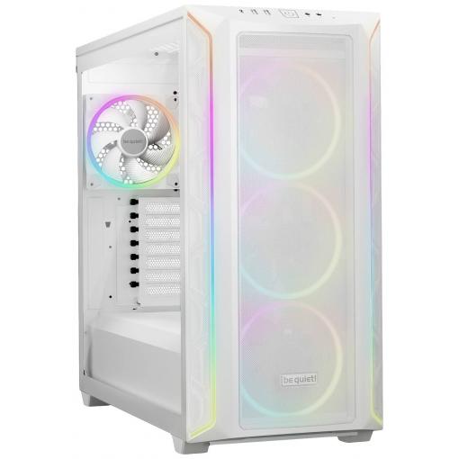 BeQuiet Shadow Base 800 FX White midi tower PC skříň bílá integrované osvětlení, boční okno, instalace pevného disku bez nářadí, 4 předinstalované LED