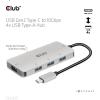 club3D CSV-1547 USB Hub 4 porty USB-A USB 3.1 Gen2 10 GBit/s s konektorem USB C černá, stříbrná CSV-1547