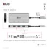club3D CSV-1547 USB Hub 4 porty USB-A USB 3.1 Gen2 10 GBit/s s konektorem USB C černá, stříbrná CSV-1547