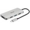 club3D CSV-1547 USB Hub 4 porty USB-A USB 3.1 Gen2 10 GBit/s s konektorem USB C černá, stříbrná CSV-1547
