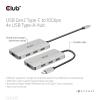 club3D CSV-1547 USB Hub 4 porty USB-A USB 3.1 Gen2 10 GBit/s s konektorem USB C černá, stříbrná CSV-1547