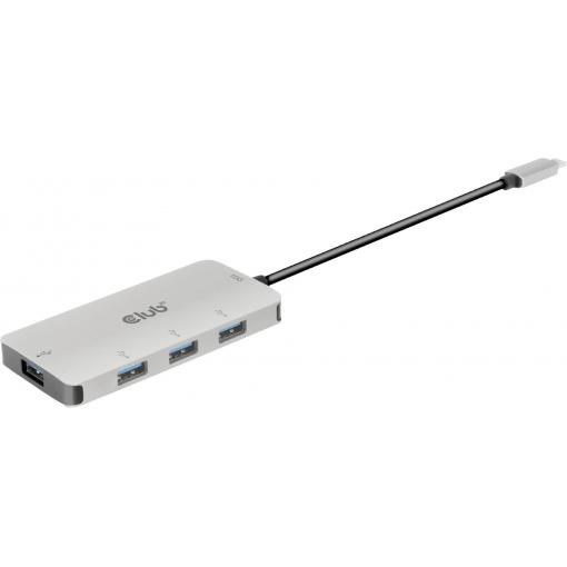 club3D CSV-1547 USB Hub 4 porty USB-A USB 3.1 Gen2 10 GBit/s s konektorem USB C černá, stříbrná CSV-1547
