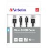 Verbatim USB kabel USB 3.2 Gen1 USB Micro-A zástrčka, USB-A zástrčka 1.00 m černá 48875