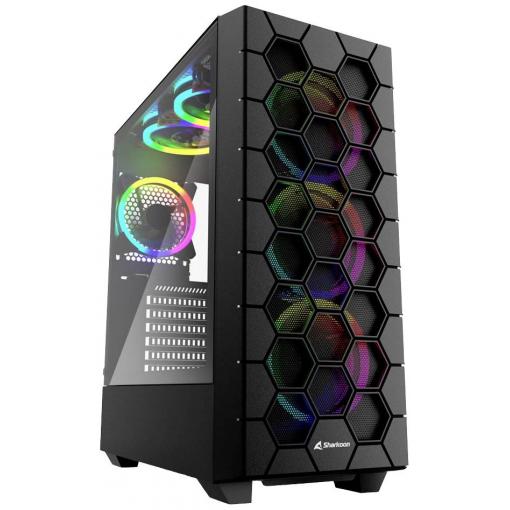 Sharkoon Sharkoon RGB Hex - Mid tower - ATX - Seitenteil mit Fenster (gehärtetes Glas) desktop PC skříň černá