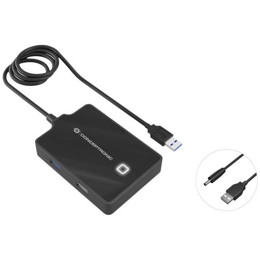 Conceptronic HUBBIES10B USB Hub 4 porty USB-A USB 3.1 Gen1 5 GBit/s černá HUBBIES10B