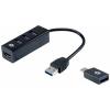Conceptronic HUBBIES04B USB Hub 4 porty USB-A USB 3.1 Gen1 5 GBit/s černá HUBBIES04B