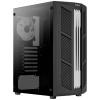 AeroCool Prime-G-BK-v2 midi tower PC skříň černá boční okno