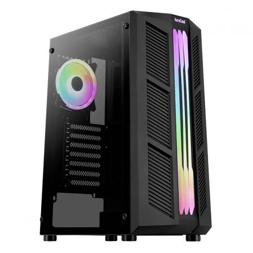 AeroCool Prime-G-BK-v2 midi tower PC skříň černá boční okno
