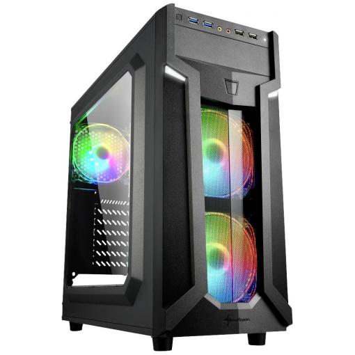 Sharkoon Sharkoon VG6-W RGB - Tower - ATX - Seitenteil mit Fenster (Acryl) midi tower PC skříň černá