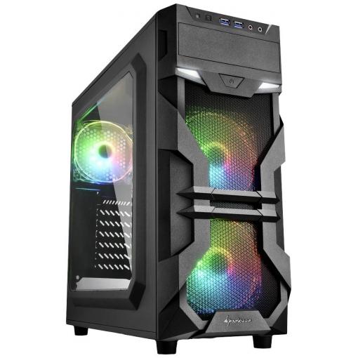 Sharkoon Sharkoon VG7-W RGB - Tower - ATX - Seitenteil mit Fenster (Acryl) midi tower PC skříň černá