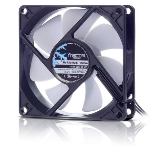 Fractal Design Silent Series R3 80 mm PC větrák s krytem černá, bílá (š x v x h) 80 x 25 x 80 mm