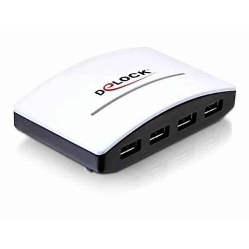 Delock 61762 USB Hub 4 porty USB-A USB 3.0 5 GBit/s černá, bílá 61762