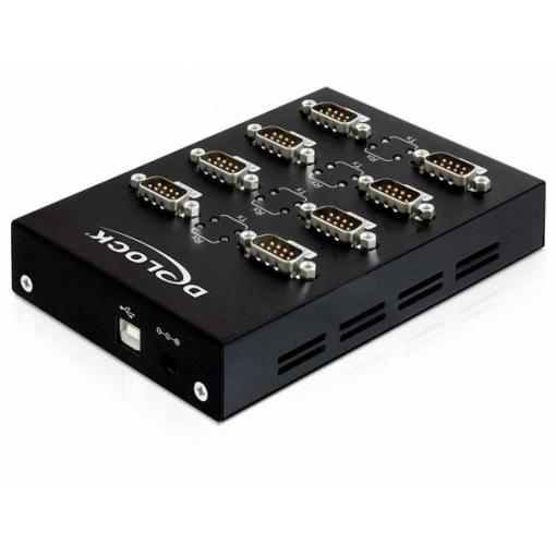 Delock 61860 USB Hub 8 portů sériové (9pólové) USB 2.0 480 MBit/s černá Delock USB 2.0 to 8 x Serial Adapter - Serieller Adapter