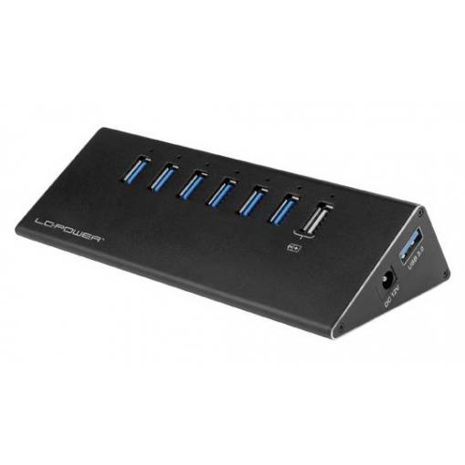 LC Power LC-HUB-2B-7 USB Hub 6 portů USB-A USB 3.0 5 GBit/s černá LC-HUB-ALU-2B-7