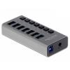 Delock 63669 USB Hub 7 portů USB-A USB 3.2 Gen1 5 GBit/s šedá 63669