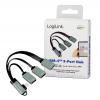 LogiLink UA0361 USB Hub 3 porty USB-A USB 3.1 Gen1 5 GBit/s s konektorem USB C stříbrná UA0361