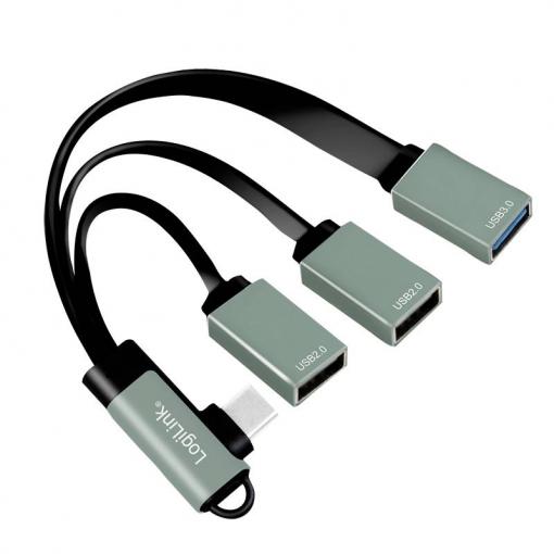 LogiLink UA0361 USB Hub 3 porty USB-A USB 3.1 Gen1 5 GBit/s s konektorem USB C stříbrná UA0361