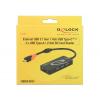 Delock 62900 USB Hub 3 porty USB-A, SD, microSD USB 3.1 Gen1 5 GBit/s s konektorem USB C černá 62900