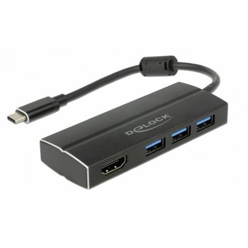 Delock USB-C® dokovací stanice DeLOCK - Retail Pack - Dockingstation - USB-C 3.1 / Thunderbolt 3 Vhodné pro značky (dokovací stanice pro notebook): univerzální