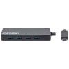 Manhattan 164924 USB Hub 3 + 1 port USB-A USB 3.2 Gen1 5 GBit/s s konektorem USB C černá 164924