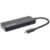 Manhattan 164924 USB Hub 3 + 1 port USB-A USB 3.2 Gen1 5 GBit/s s konektorem USB C černá 164924