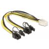 Delock napájecí kabel 0.3 m černá, bílá, žlutá