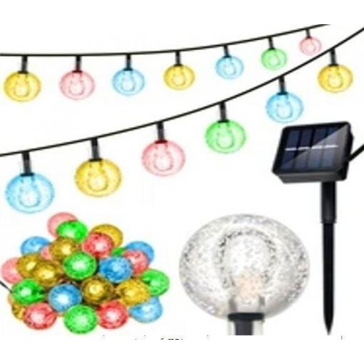Solární dekorační řetěz girlanda 40 LED, barevné, čiré