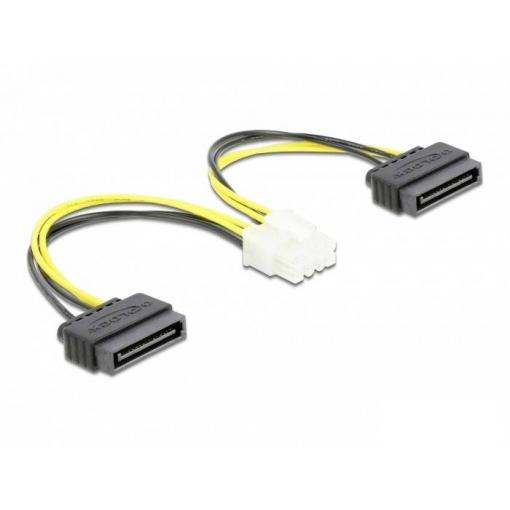 Delock napájecí kabel 0.15 m černá, bílá